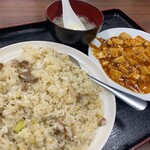 海の宴 - 今回のオーダーは焼豚チャーハン＋ミニ麻婆豆腐