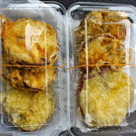 サクラ - さつまいも天ぷら 1パック 80円 レジの隣で売っています。