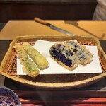 みかわ 是山居 - アスパラガスと茄子