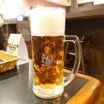 びっくりドンキー - ドンキーハウスビール (樽生) セット 中、900円。