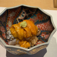 代官山 鮨 たけうち - 太刀魚と馬糞ウニ