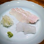 温石 - 大きくキラキラな平目。エンガワも角がピーンとしています。障泥烏賊、、ねっとり甘々。