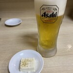 Masuda Shokudou - 生ビールとサービスおつまみゴマ豆腐