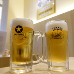 やまね食堂 - ランチビールは中生