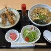 Yamatoku - 小天丼と温かいそば(小鉢付)、1,200円