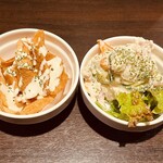 Shukuba Machi - お通し(山芋チップス／ポテトサラダ)
