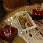 酒処 きたはま - イカ焼き串とツブ貝串 日本酒の輝