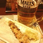 座らず屋　おや！福幸 - 生ビール、とり皮塩