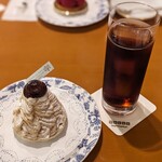ラウンジ kinkei - モンブラン＆アイスコーヒー
