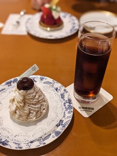 ラウンジ kinkei - モンブラン＆アイスコーヒー