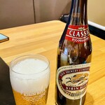 旬彩 白おじ - 瓶ビール580円でスタート