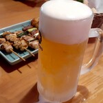 Izakaya Kamechan - とりあえず生ビール‥グラスが凍ってます！