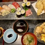 一魚一会 - 天ぷら握りセット＝1800円