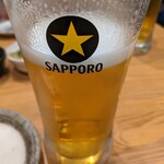 九州酒場ひとぼし - 生ビール大でスタート。