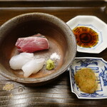 片折 - 迷い鰹(氷見)たたき、あおりいか