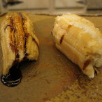 鮨 さいとう - 穴子握り、塩と煮詰めで