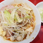 ラーメン二郎 - ラーメン半分＋ニンニク少し＋ＳＫ白ネギ