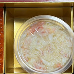 エピセ - 魚のリエットいくら和え　ズワイ蟹のフラン　愛媛真鯛マリネ トマトコンヒィ