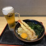 そばもん - 海老天そばと生ビール