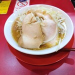 自家製麺 酉 - ラーメン(野菜ちょい少なめ、ニンニク無し)