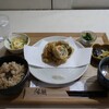 Umikaji - 日替わり玄米膳(はまちのインゲン巻き天ぷら) 800円
