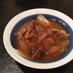 みょうが屋 - ホルモンの煮込み。味がしみて美味い\(//∇//)\