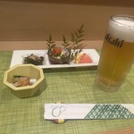 Oshokujidokoro Odenya - 炙り太刀魚分葱酢味噌合えとあん肝ポン酢