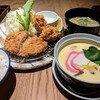 Kyou To Sanjou Katsukura - ヒレカツと牡蠣フライ膳と、追加注文した茶碗蒸し