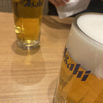 とんかつ 伊達かつ - 生ビール中ジョッキで乾杯！