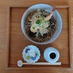 Teuchi Soba Mansaku - えび天たぬきそば大盛(冷)  1500円