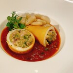 トラットリア・ラ・カパンナ - 槍烏賊の詰め物のトマト煮