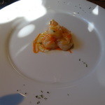 アルブォニッシモ - 前菜の小海老のニンニクオイル和え