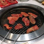 焼肉 ホルモン ぼなぺてぃ - 上ハラミ、上カルビ、厚切り牛タン立ち