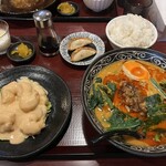 龍ちゃん食堂 - エビマヨ＋担々麺　1380円
