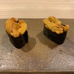 鮨 銀座 おのでら - ムラサキウニとバフンウニ