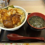 天丼・天ぷら本舗 さん天 - 豚角煮天丼590円大盛+みそ汁100円+いか天無料
            計690円