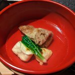 日本焼肉はせ川 別亭 - 神戸牛リブロースと焼き虎河豚白子 〜清まし仕立て〜(コース料理 師走)