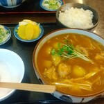 そば善 - カレーそばと後飯用のライス