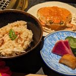日本焼肉はせ川 別亭 - 香箱蟹の土鍋御飯(コース料理 師走)