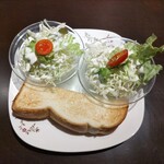 ビリオン珈琲 - トーストミニサラダモーニングにサラダ追加