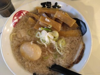 Tera Ccho - 特製ラーメン980円(太麺、麺硬めアブラダブル味薄め)メンマ130円(2023.12.4)