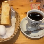 コメダ珈琲店 - コメ黒　600円　モーニング､山食パン・ゆで卵！