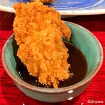 日本料理介寿荘 - カキフライをソースで