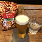 麹町いづみや しろ - あがりビール、あげ塩いかあられ102