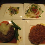 カニコロとハンバーグのプレート