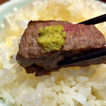 宮崎ステーキハウス 霧峰 - ヒレは塩とわさびで