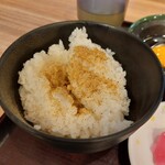 若菜そば - 白飯には魚粉