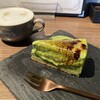 cafe&dining nurikabe - カフェラテとチーズケーキ（宇治抹茶）