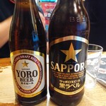 Yourouno Taki - サッポロ大 黒ラベル700円とサッポロ中 養老ビール600円