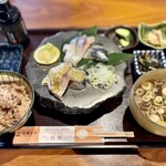 お食事処 俵屋 - 博多名物「胡麻鯖」と〆とろ鯖の刺身御膳　¥1410
